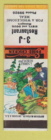Matchbook Cover - 3J Restaurant  Fried Chicken hillbilly