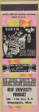 Matchbook Cover - New University Produce Minneapolis MN