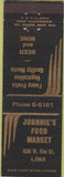 Matchbook Cover - Johnnie's Food Market Lima OH