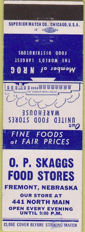 Matchbook Cover - OP Skaggs Food Stores Freemont NE