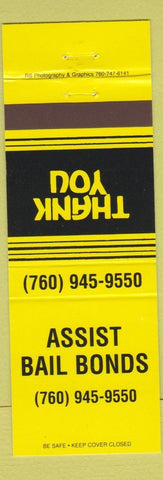 Matchbook Cover - Assist Bail Bonds Vista CA