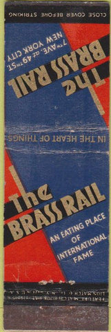 Matchbook Cover - The Brass Rail New York City WEAr