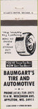 Matchbook Cover - Buaumgart's Tire Automotive Appleton WI