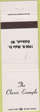 Matchbook Cover - The Classic Example Oshkosh WI