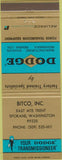 Matchbook Cover - Dodge Transmissions Spokane WA