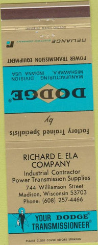Matchbook Cover - Dodge Transmissions Madison WI