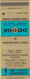 Matchbook Cover - Dodge Transmissions Milwaukee WI