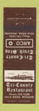 Matchbook Cover - Arco oil gas Villa Ridge MO Tri County Restaurant