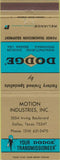 Matchbook Cover - Dodge Transmissions Dallas TX