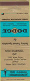 Matchbook Cover - Dodge Transmissions Charleston SC