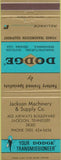Matchbook Cover - Dodge Transmissions Jackson TN
