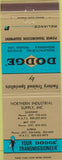 Matchbook Cover - Dodge Transmissions Saginaw Alpena Bay City MI