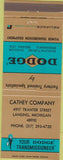 Matchbook Cover - Dodge Transmissions Lansing MI