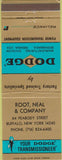 Matchbook Cover - Dodge Transmissions Buffalo NY