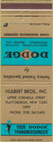 Matchbook Cover - Dodge Transmissions Plattsburgh NY
