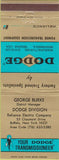 Matchbook Cover - Dodge Transmissions Buffalo NY