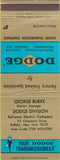 Matchbook Cover - Dodge Transmissions Buffalo NY