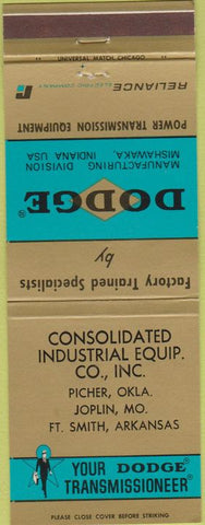 Matchbook Cover - Dodge Transmissions Fort Smith AR