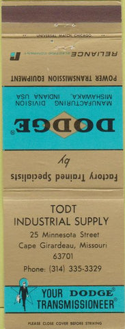 Matchbook Cover - Dodge Transmissions Cape Girardeau MO