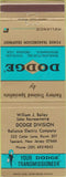 Matchbook Cover - Dodge Transmissions Teaneck NJ
