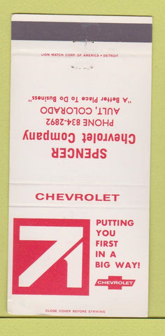 Matchbook Cover - 1971 Chevrolet Spencer Ault Colorado 30 Strike