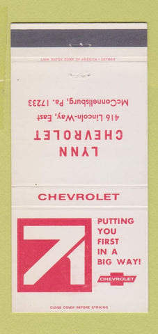 Matchbook Cover - 1971 Chevrolet Lynn McConnellsburg PA 30 Strike