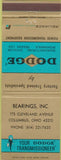Matchbook Cover - Dodge Transmissions Columbus OH