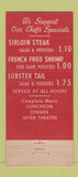 Matchbook Cover - 201 Restaurant Chicago IL 30 Stick