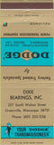 Matchbook Cover - Dodge Transmissions Greenville MS