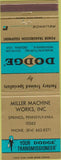 Matchbook Cover - Dodge Transmissions Springs PA