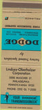 Matchbook Cover - Dodge Transmissions Philadelphia PA