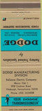 Matchbook Cover - Dodge Transmissions Pittsburgh PA