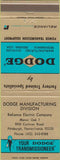 Matchbook Cover - Dodge Transmissions Pittsburgh PA