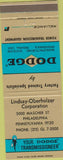 Matchbook Cover - Dodge Transmissions Philadelphia PA