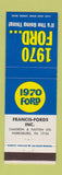 Matchbook Cover - 1970 Ford Francis Harrisburg PA