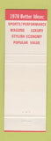Matchbook Cover - 1970 Ford Francis Harrisburg PA