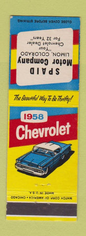 Matchbook Cover - 1958 Chevrolet Spaid Limon Colorado