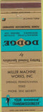 Matchbook Cover - Dodge Transmissions Springs PA