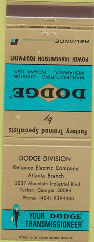 Matchbook Cover - Dodge Transmissions Tucker GA