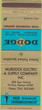 Matchbook Cover - Dodge Transmissions Wichita KS WORN