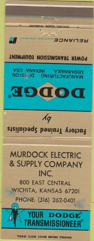 Matchbook Cover - Dodge Transmissions Wichita KS WORN