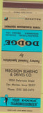 Matchbook Cover - Dodge Transmissions Des Moines IA
