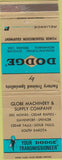 Matchbook Cover - Dodge Transmissions Cedar Falls Sioux SD