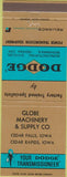 Matchbook Cover - Dodge Transmissions Cedar Falls Rapids IA