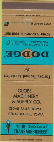 Matchbook Cover - Dodge Transmissions Cedar Falls Rapids IA