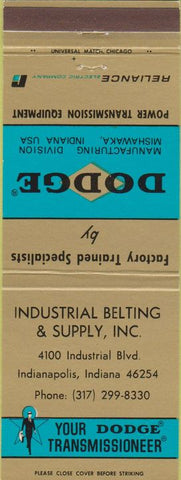 Matchbook Cover - Dodge Transmissions Indianapolis IN