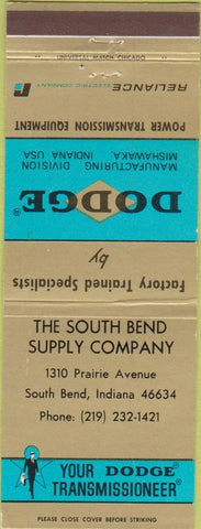 Matchbook Cover - Dodge Transmissions South Bend IN