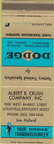 Matchbook Cover - Dodge Transmissions Louisville KY