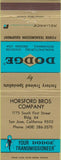 Matchbook Cover - Dodge Transmissions San Jose CA