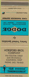 Matchbook Cover - Dodge Transmissions San Francisco CA